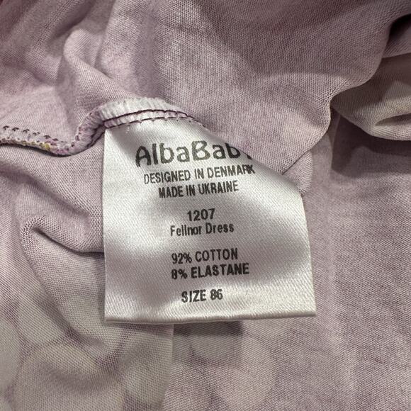 Alba of Denmark Purple Retro Floral Long Sleeve Dress - Picture 7 of 7